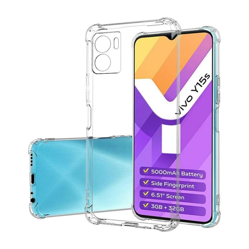 GENERICO - Carcasa Para Vivo Y15s 4G Transparente con Protección en Cámara