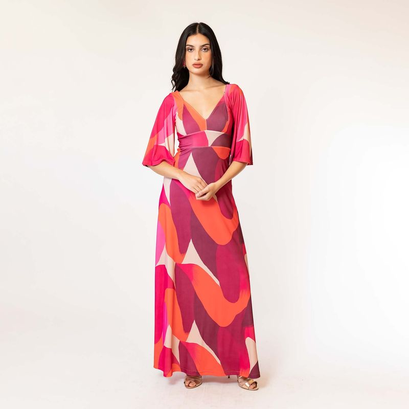 NATALIA SEGUEL - Vestido Magdalena Manchas Violeta Natalia Seguel
