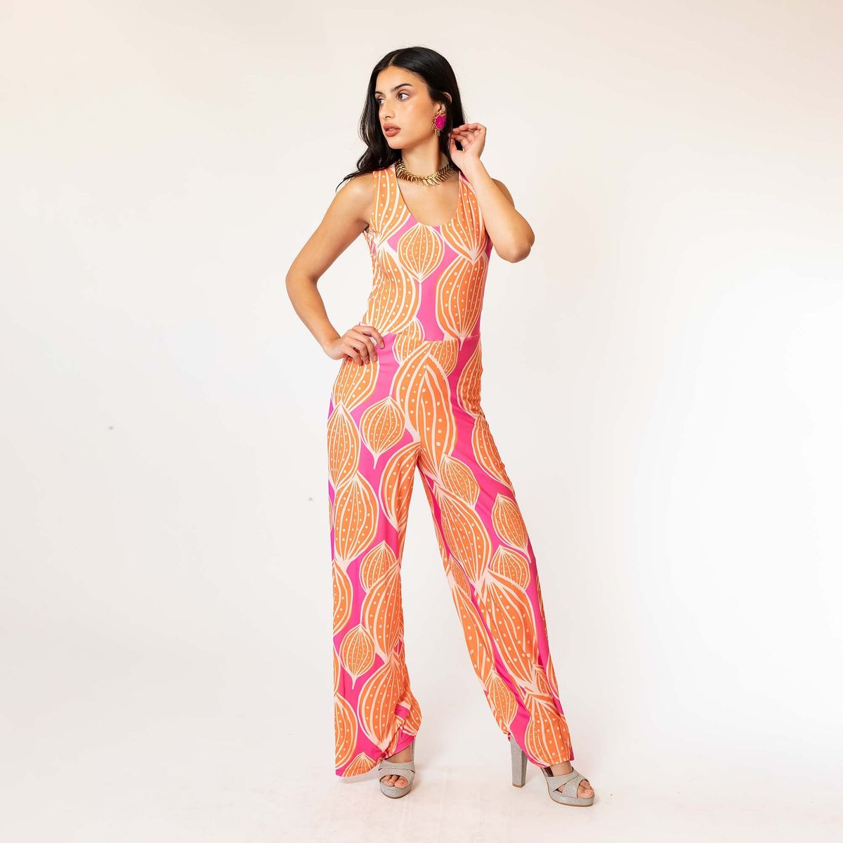 NATALIA SEGUEL - Enterito Cata Fucsia Vainas Naranjo Natalia Seguel