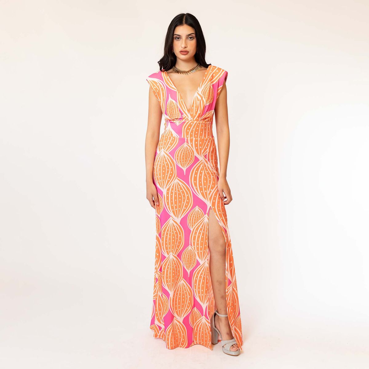 NATALIA SEGUEL - Vestido Camile Fucsia Vainas Naranjo Natalia Seguel