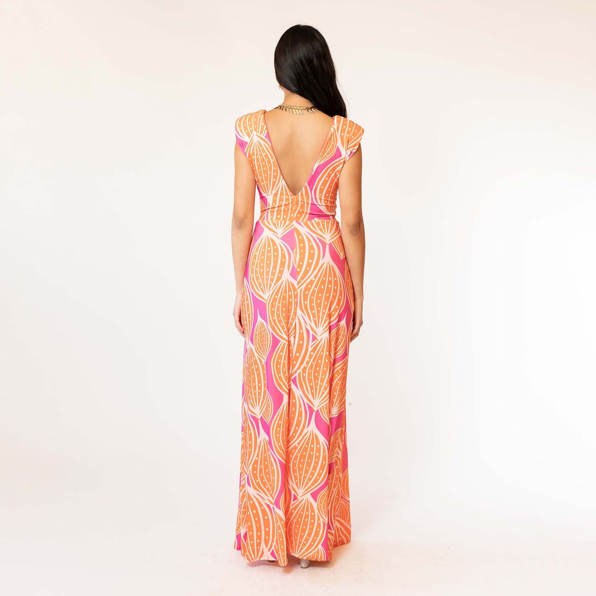 NATALIA SEGUEL - Vestido Camile Fucsia Vainas Naranjo Natalia Seguel