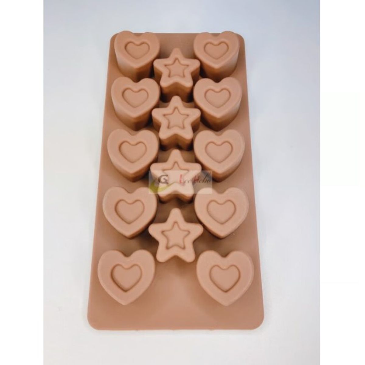 GENERICO - Molde Silicona Para Chocolate Corazones-Estrellas
