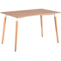 COMEDOR WOOD 120X80 + 4 SILLAS BLANCAS WINDSOR