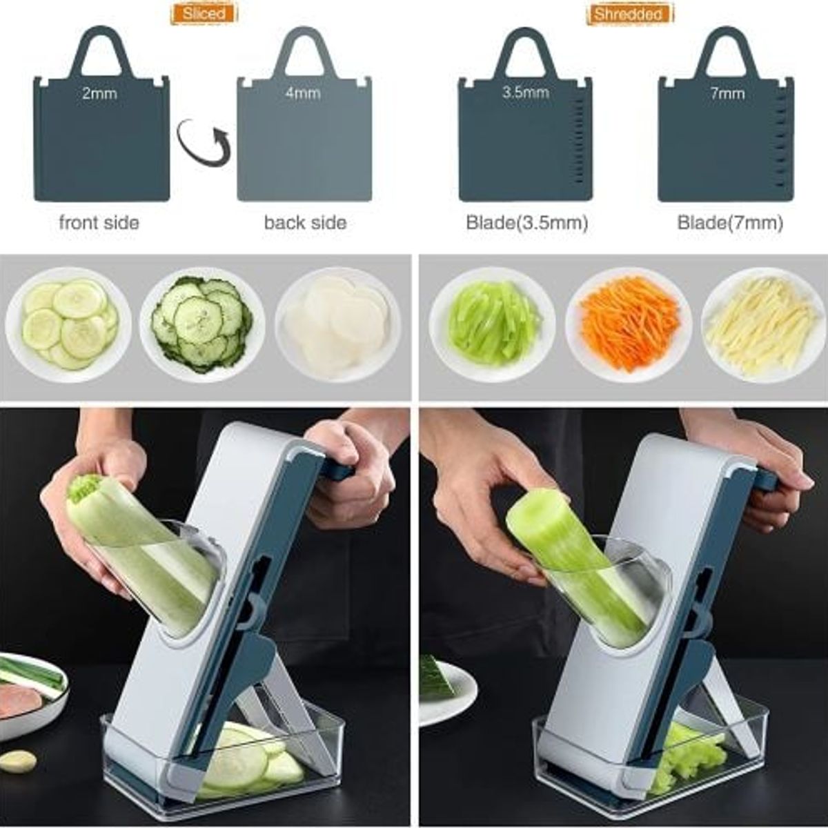 GENERICO - Mandolina rebanadora de frutas y verduras vertical