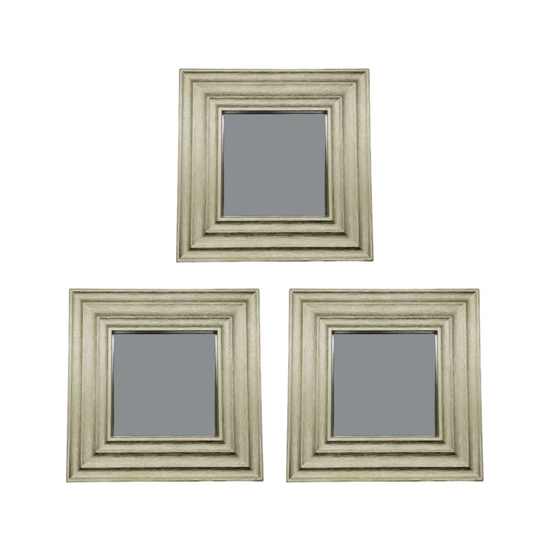 GENERICO - Set 3 Marcos De Espejos Cuadrados Dorados Para Decorar Hogar