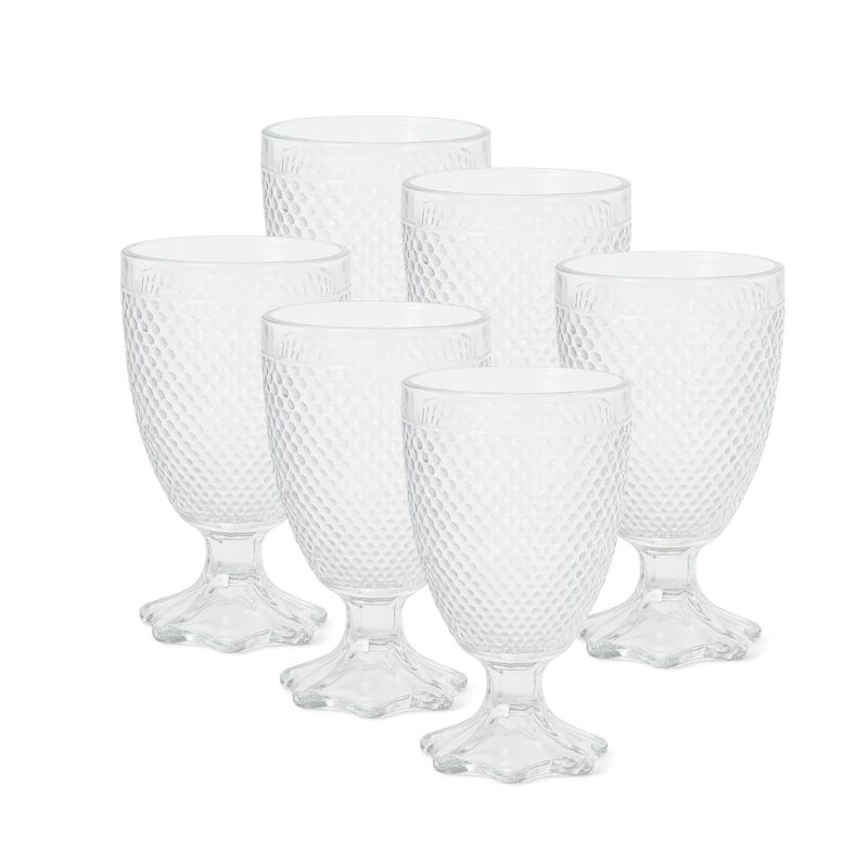 GENERICO - Set de 6 Copas de Vidrio Elegante con Relieve - 200 ml