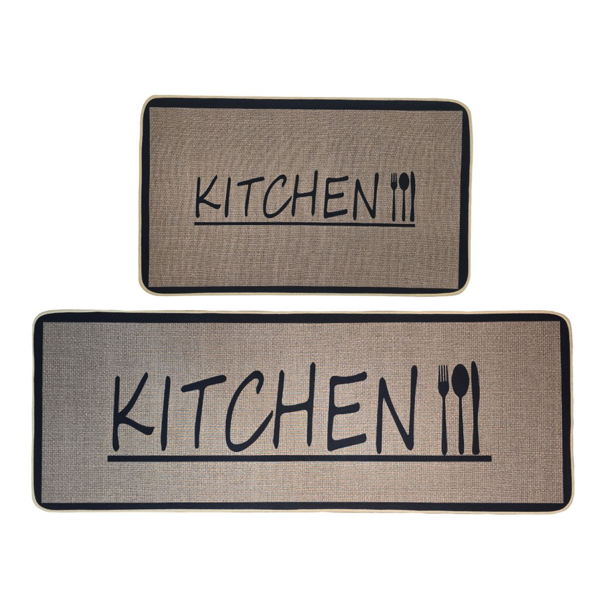 GENERICO - Set 2 Alfombras De Cocina Goma Antideslizante Diseño Kitchen