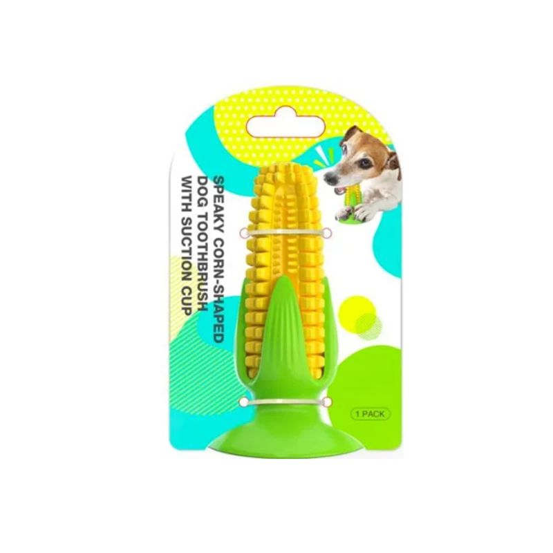 GENERICO - Choclo Cepillo Limpia Dientes Perro Silicona Juguete Mascota