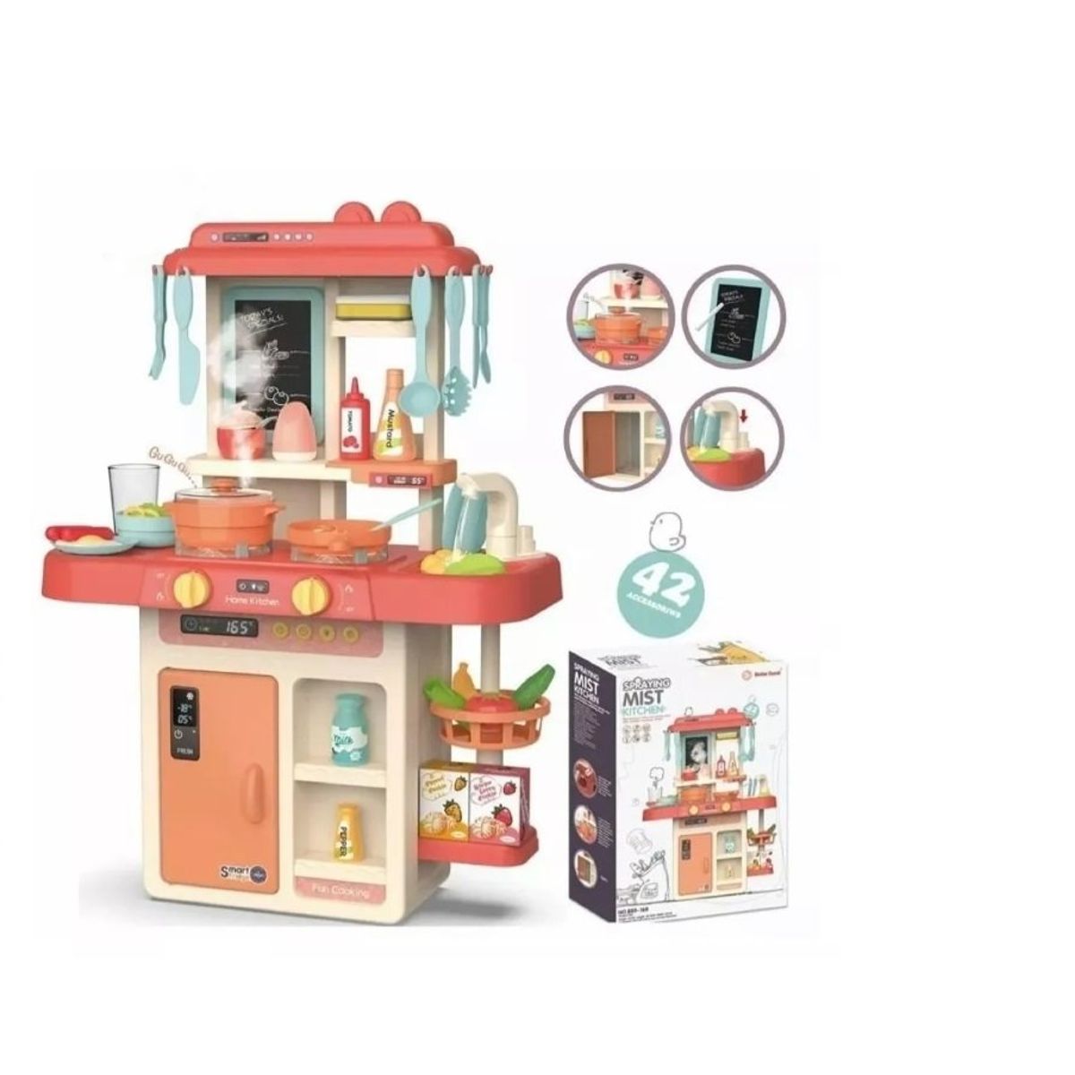 GENERICO - Cocina De Juguete 42 Accesorios Estilo Moderno Rosada Claro