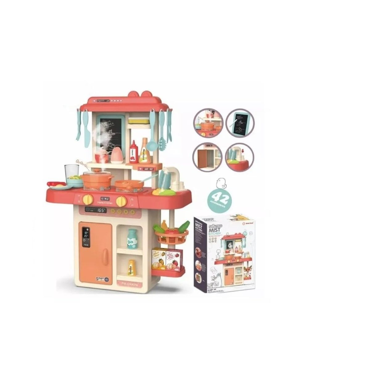 GENERICO - Cocina De Juguete 42 Accesorios Estilo Moderno Rosada Claro