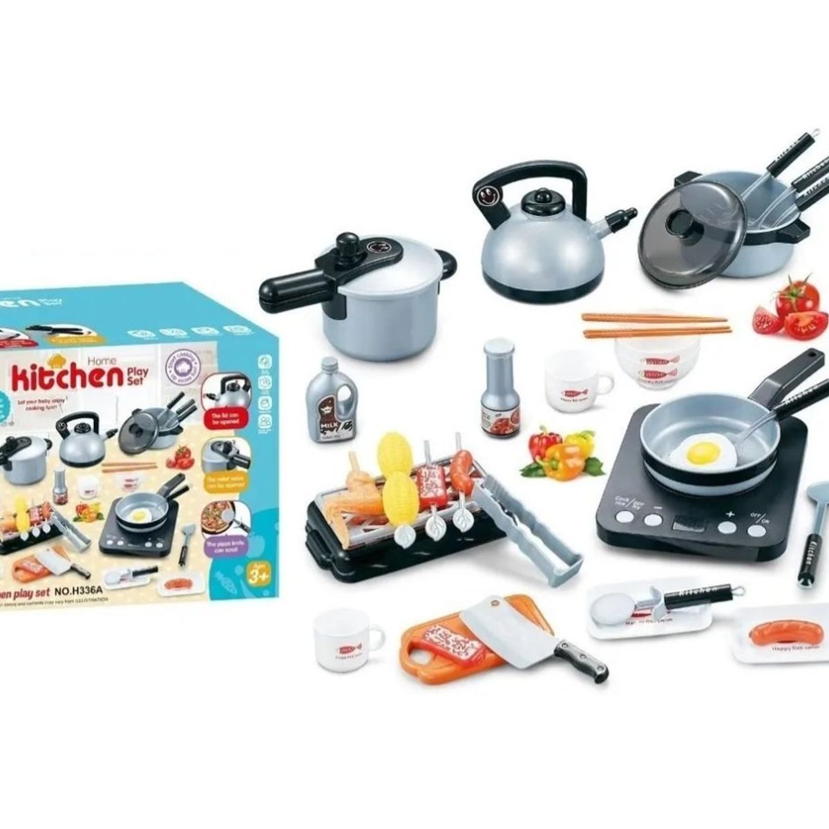 GENERICO - Juego De Elementos De Cocina Juguete Para Niños Gris