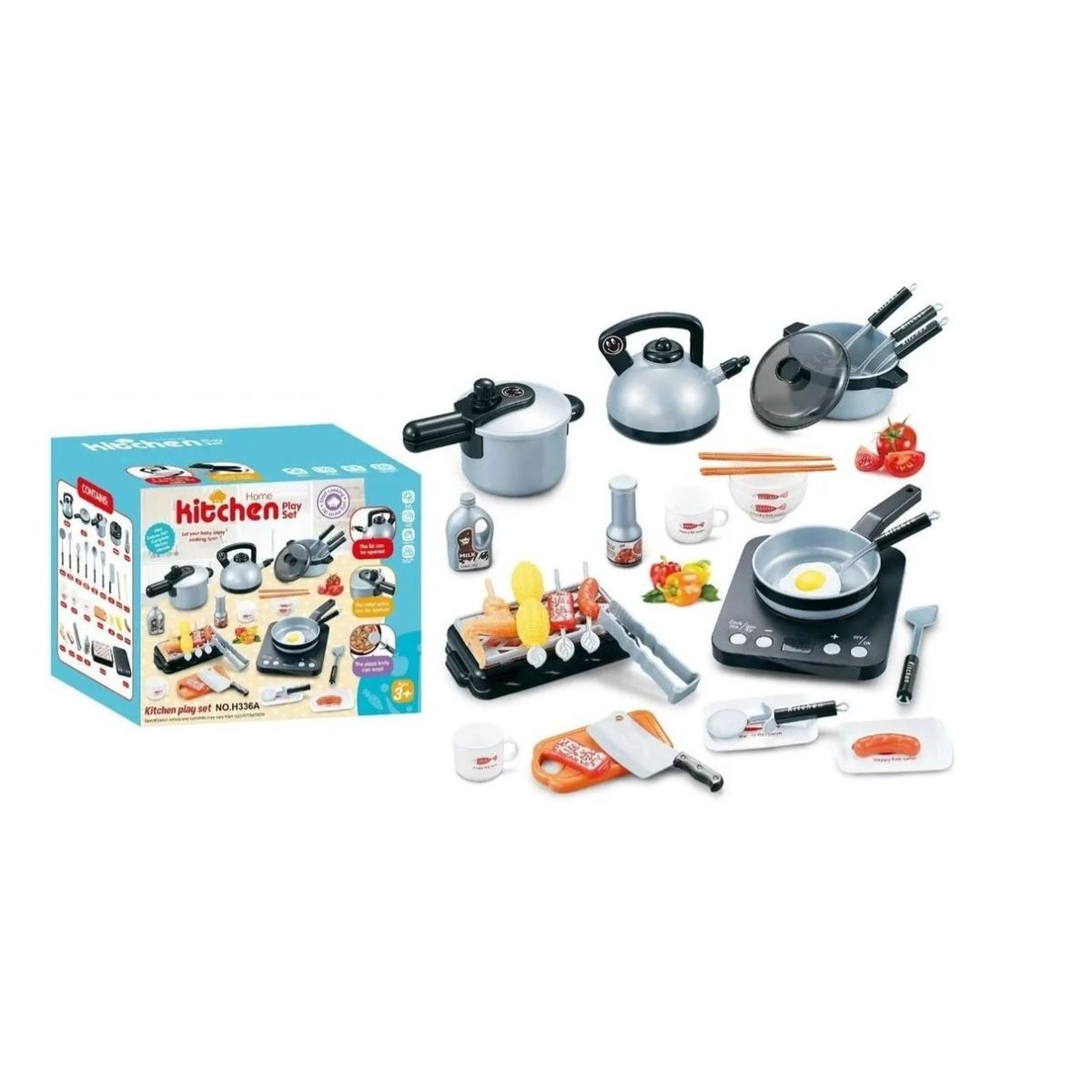 GENERICO - Juego De Elementos De Cocina Juguete Para Niños Gris