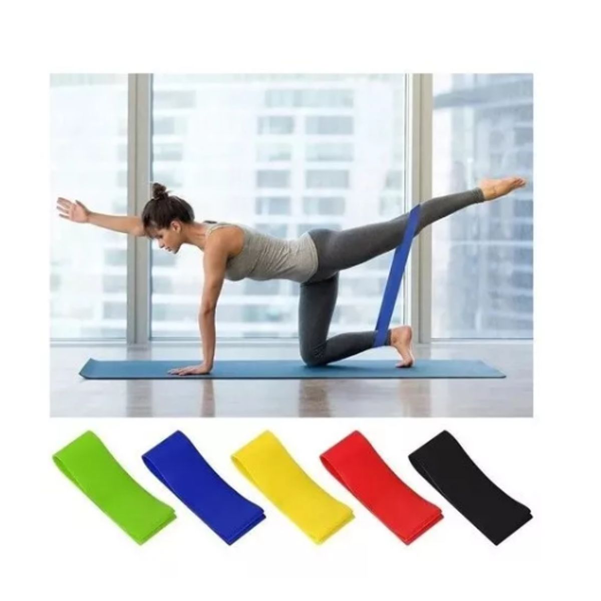 GENERICO - Set 5 Bandas Elásticas Resistencia Ejercicio