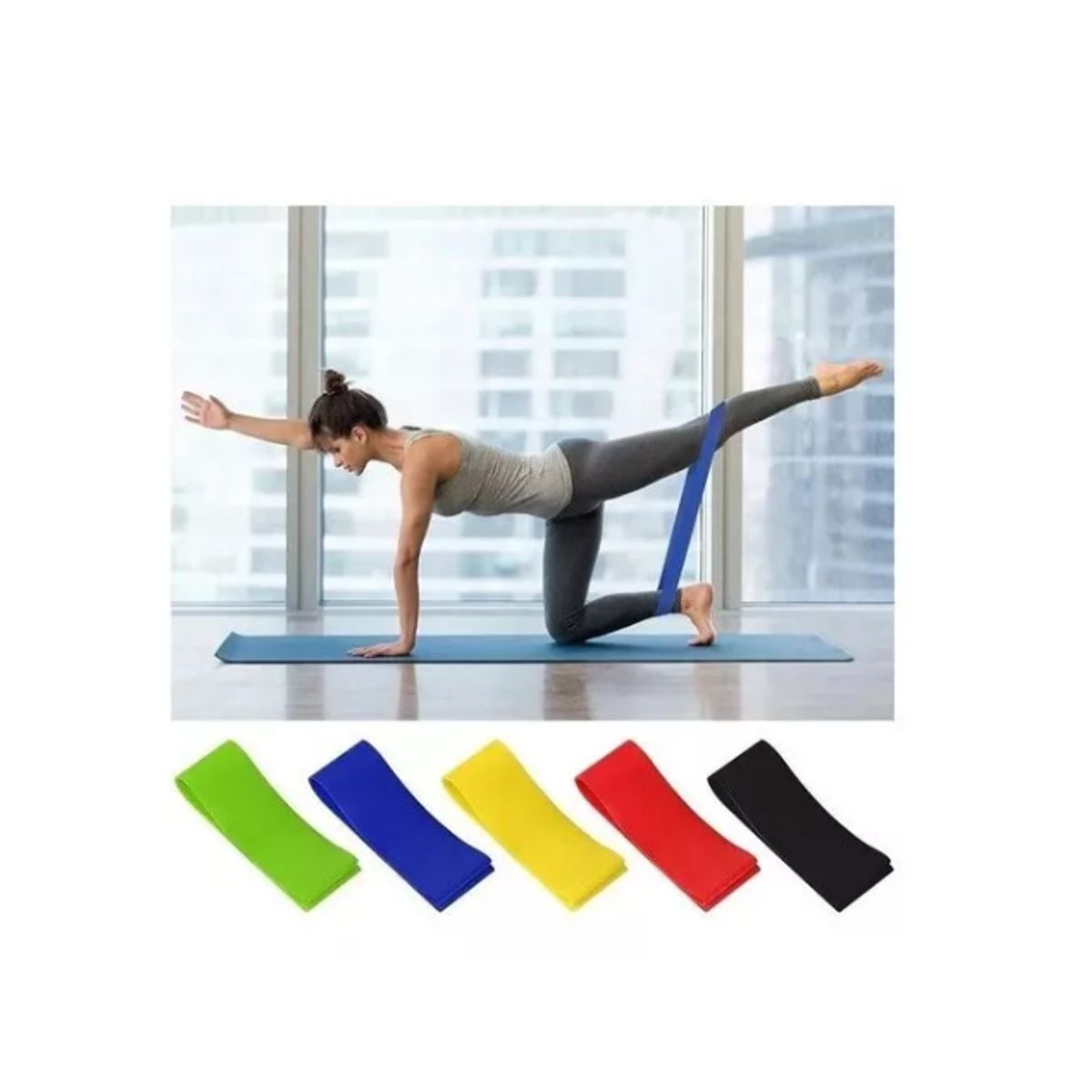 GENERICO - Set 5 Bandas Elásticas Resistencia Ejercicio