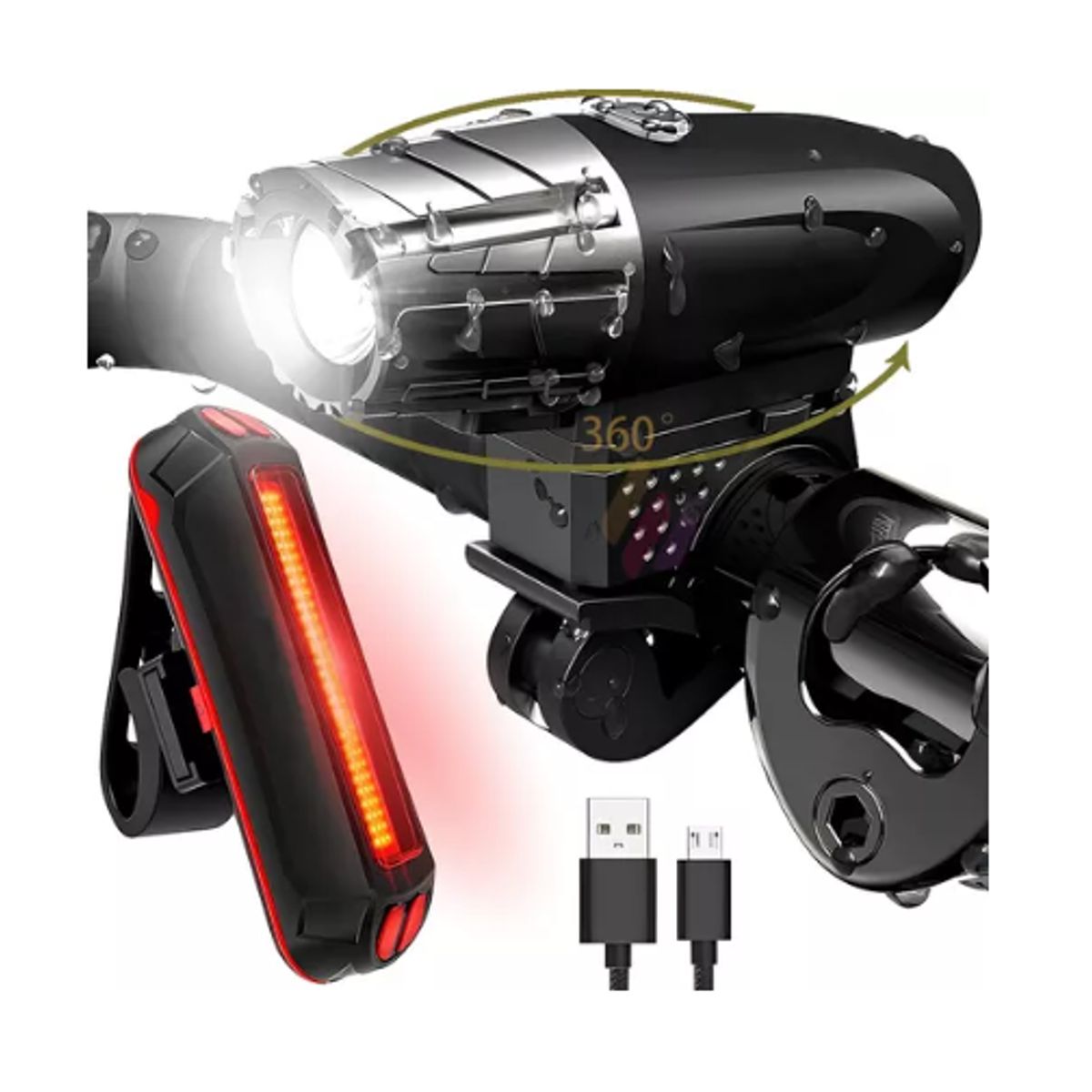 GENERICO - Luces Delanteras Y Traseras De Bicicleta Recargables Usb