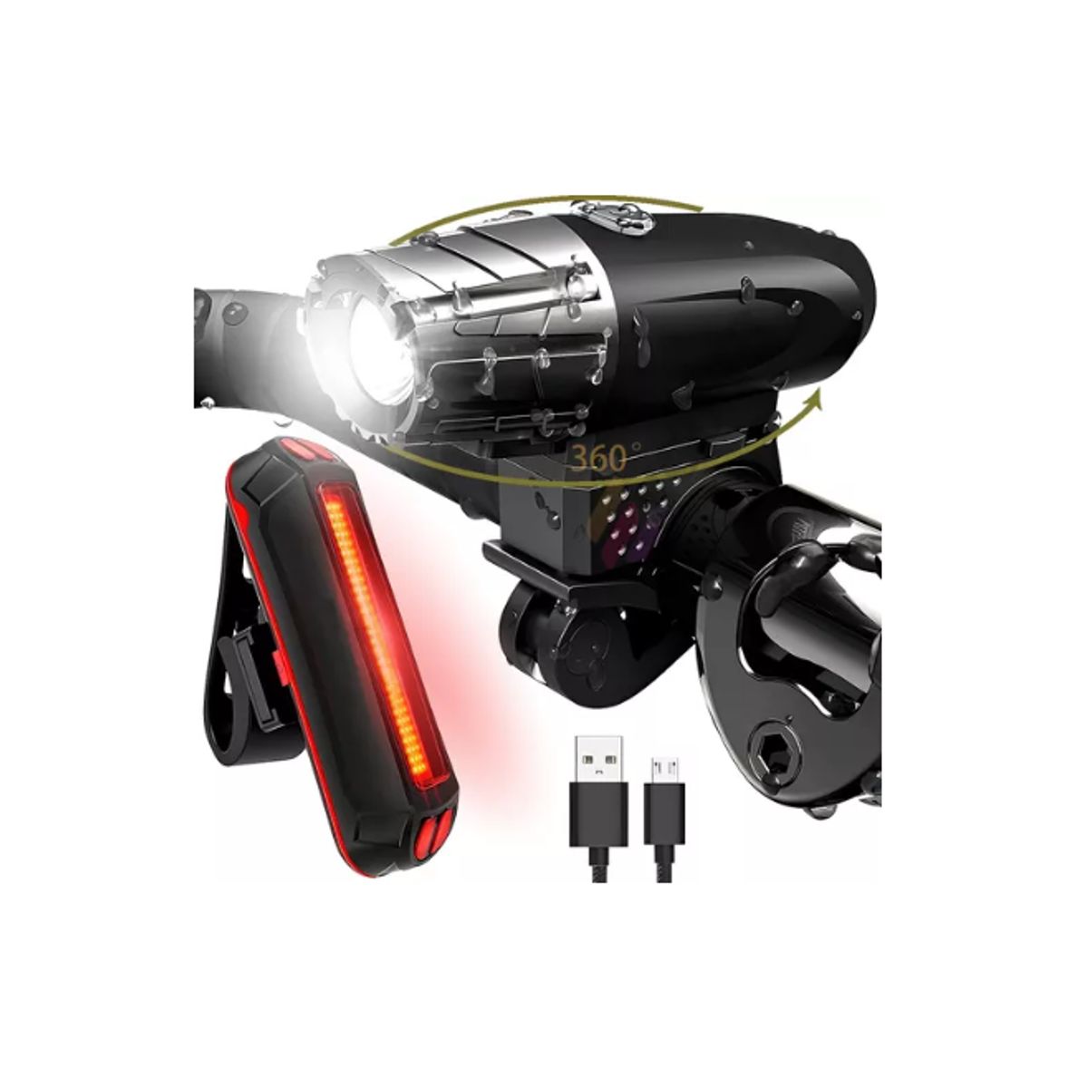 GENERICO - Luces Delanteras Y Traseras De Bicicleta Recargables Usb