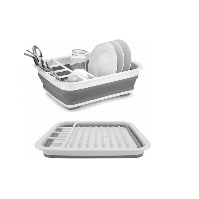 GENERICO - Secador De Platos Silicona Plegable Multiusos Cocina Blanco
