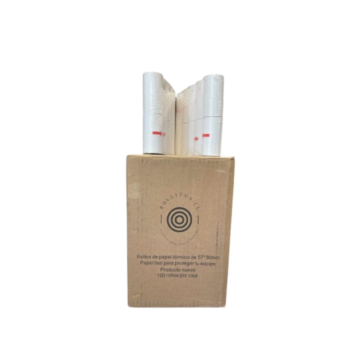 ROLLITOS - Pack 100 Rollos Térmicos 57mm BT Redelcom TransBank GetNet