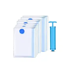 GENERICO - Kit 8 Unidad Bolsas Organizadoras Al Vacio Con Bomba Manual