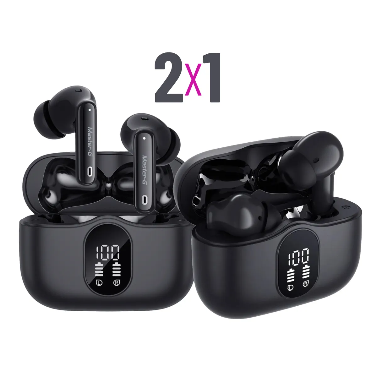 MASTER G - Pack Audífonos Bluetooth In Ear TWS ANC BUDS30 X2