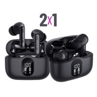 Pack Audífonos Bluetooth In Ear TWS ANC BUDS30 X2 Negro