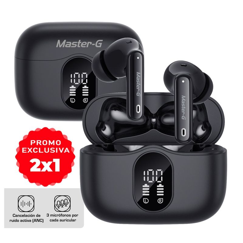 MASTER G - Pack Audífonos Bluetooth In Ear TWS ANC BUDS30 X2