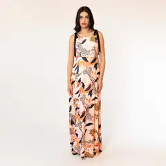 NATALIA SEGUEL - Vestido Meche Damasco Hojas