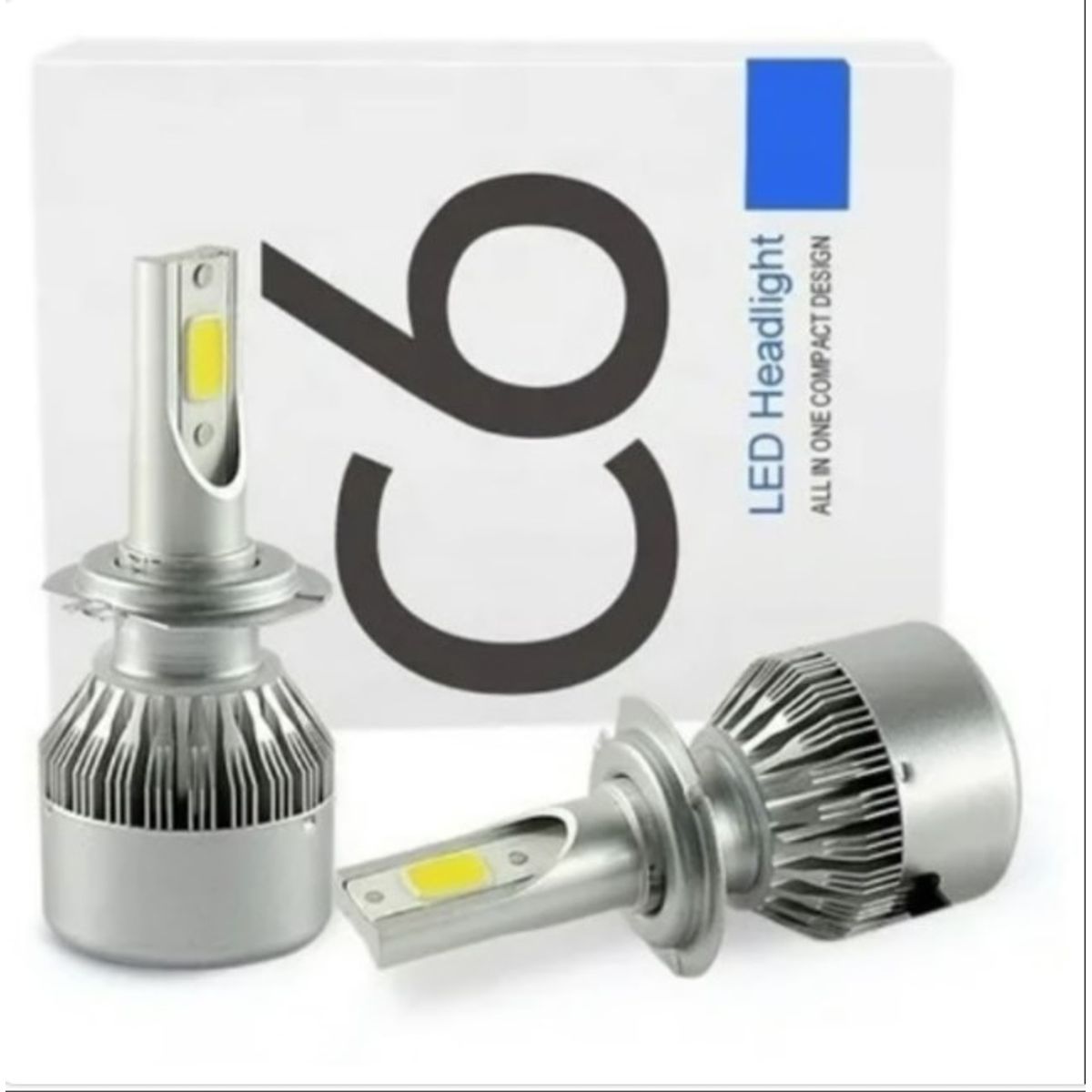 GENERICO - Par Ampolletas Turbo Led H7 8000lm Blanco Alta Calidad