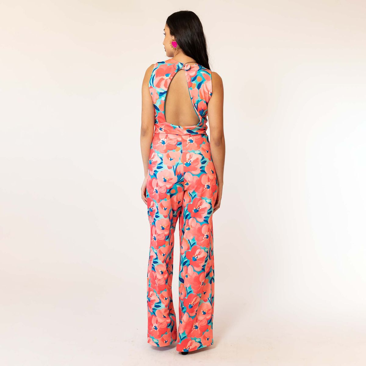 NATALIA SEGUEL - Enterito Cata Turquesa Flores Coral Natalia Seguel