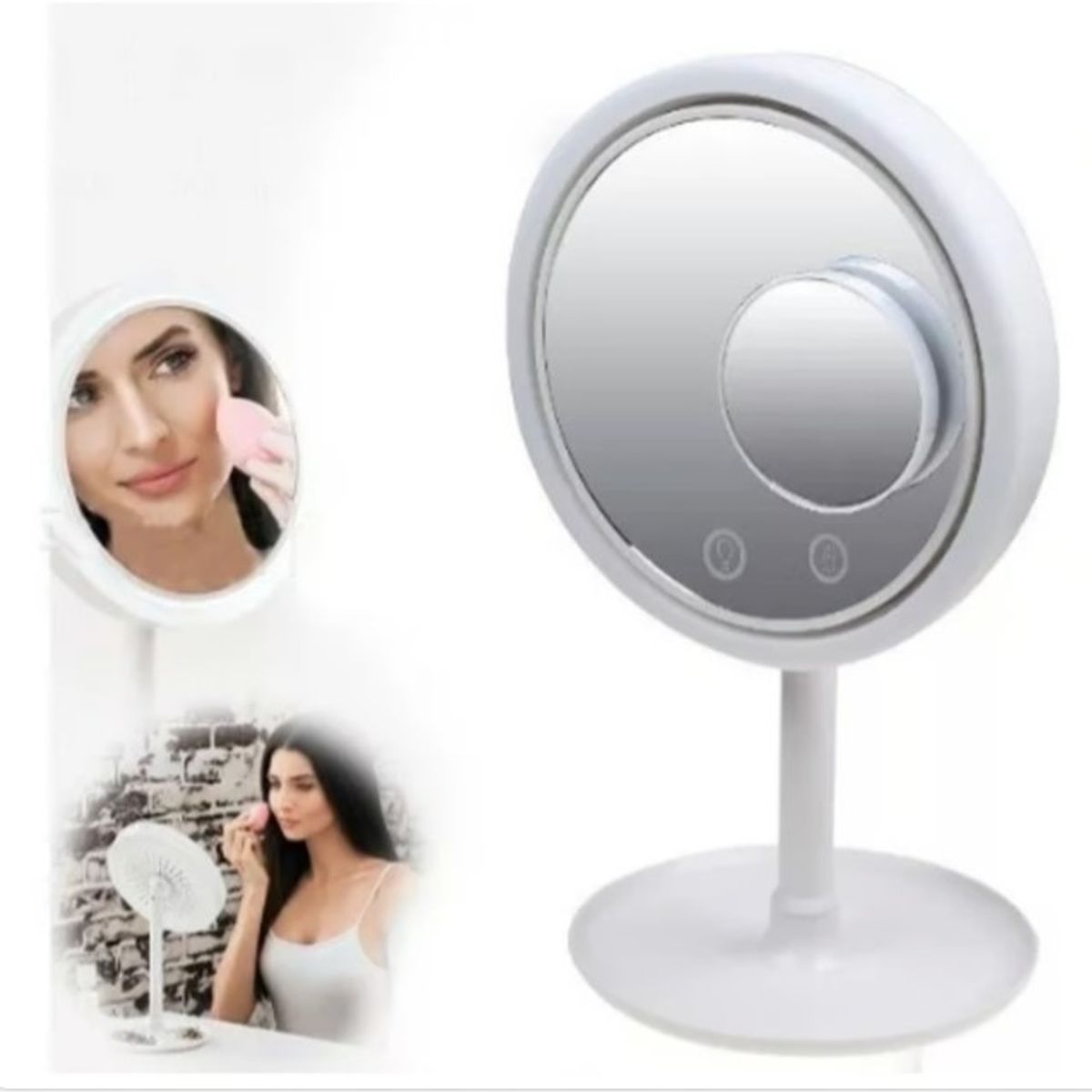 GENERICO - Espejo Luz Led Y Ventilador Rosado