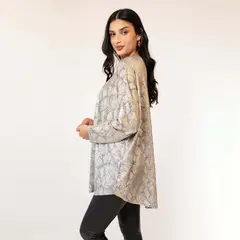 NATALIA SEGUEL - Sweater Maxi Daniela Plateado