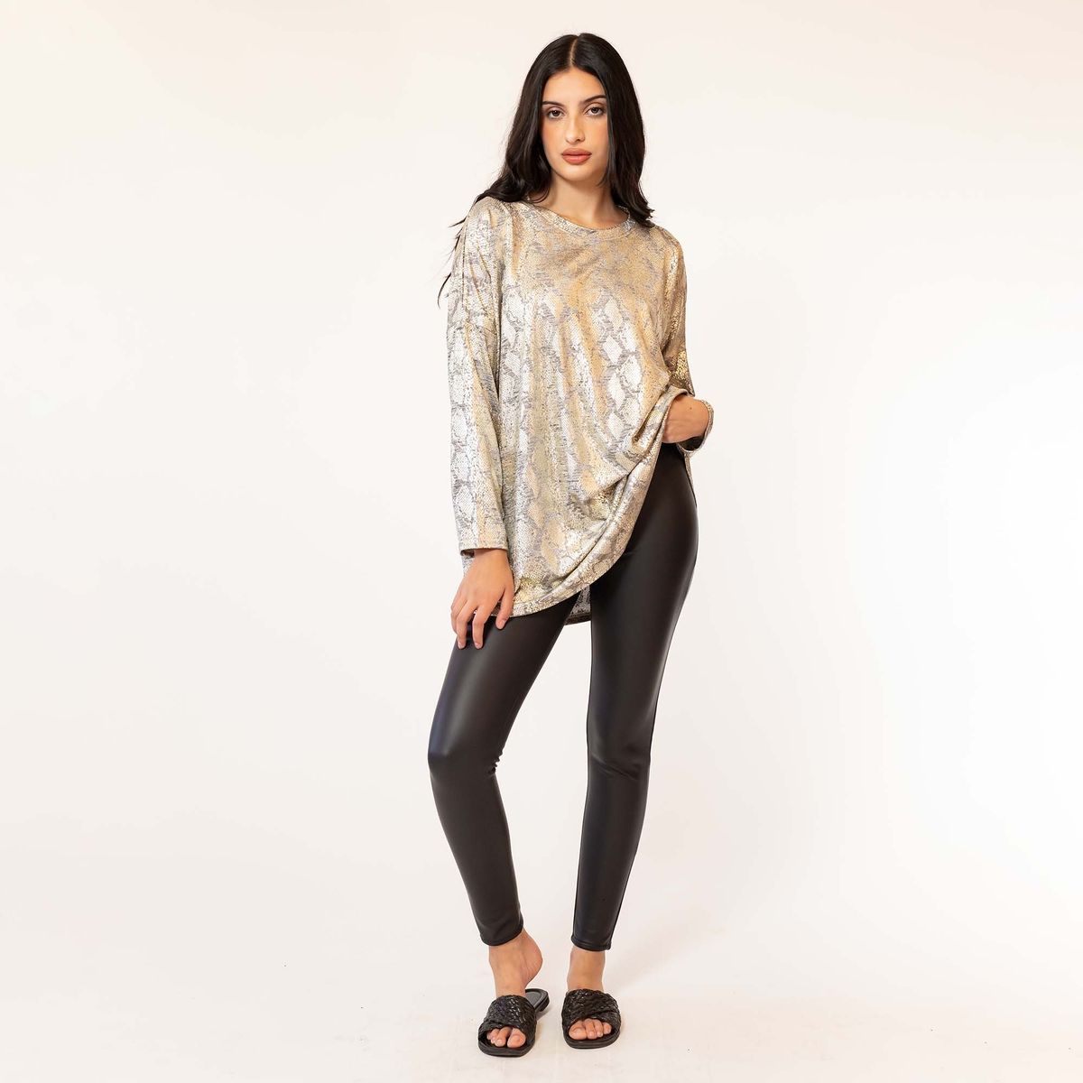 NATALIA SEGUEL - Sweater Maxi Daniela Plateado Natalia Seguel