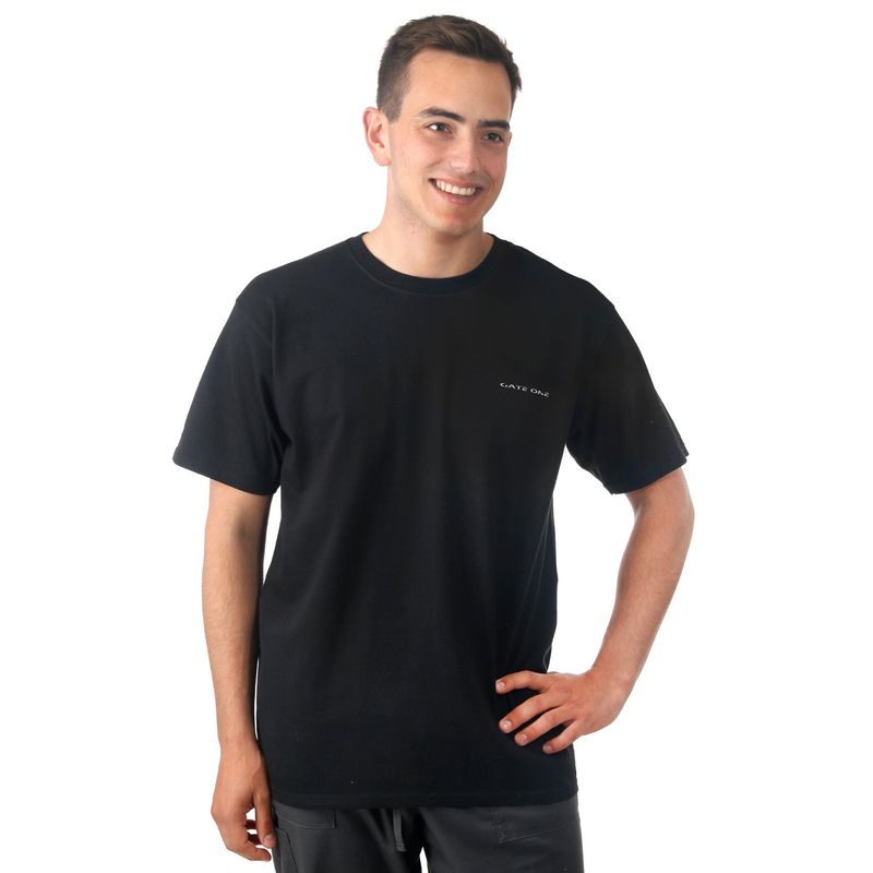 GATE ONE - Polera Manga Corta Negra Estampado