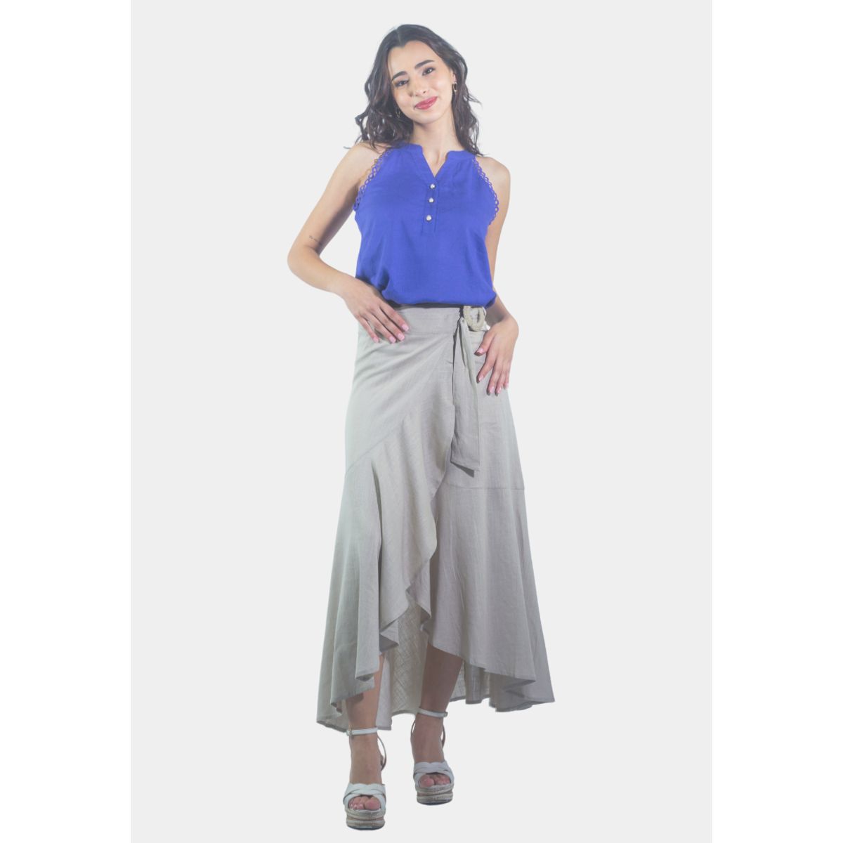 TENTATION - Falda Larga Cruzada Arena