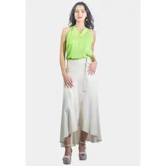 TENTATION - Falda Larga Cruzada Marfil