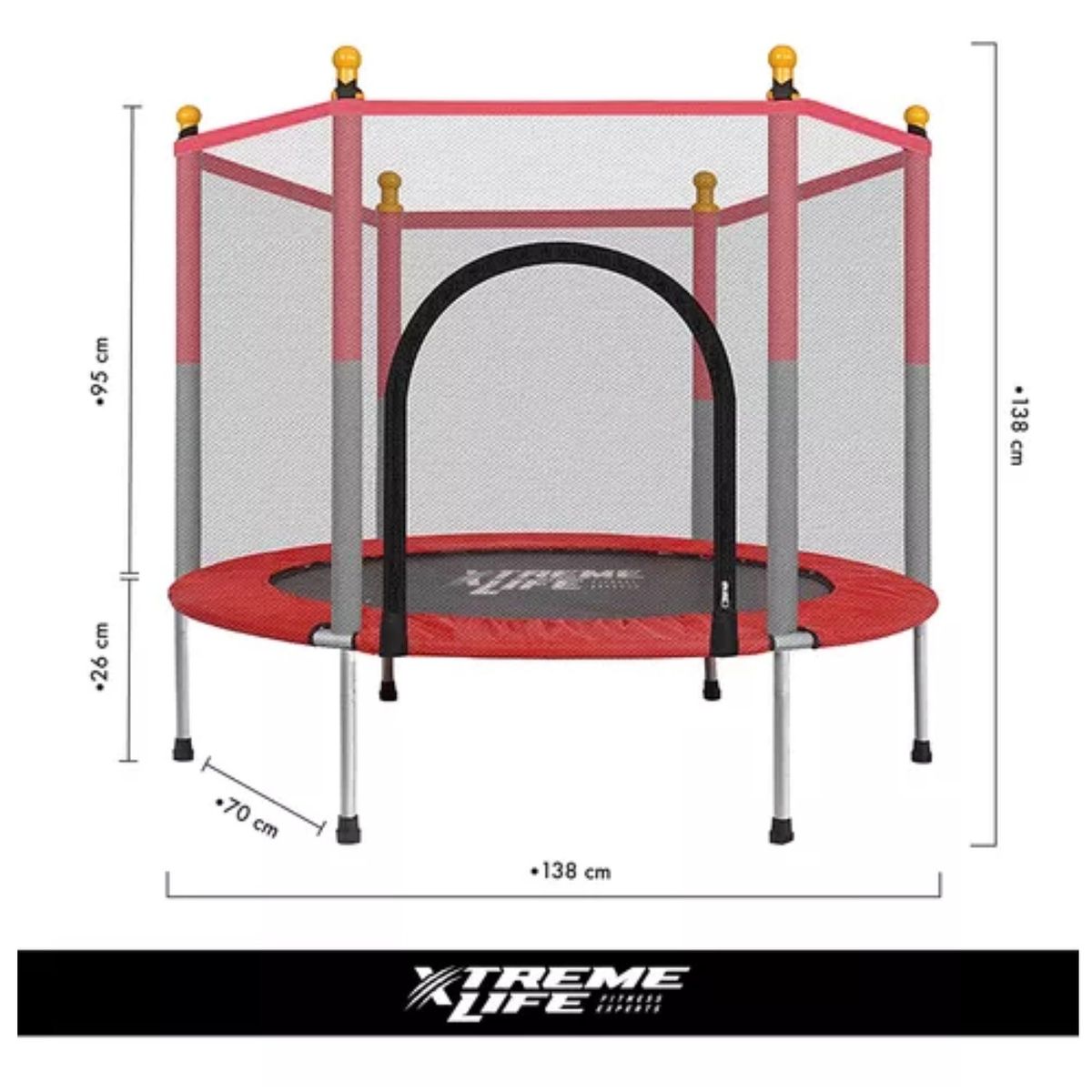 LUMAX - Cama Elastica Pequeña 1,4 Metros 4.6 Pies Azul Con Malla