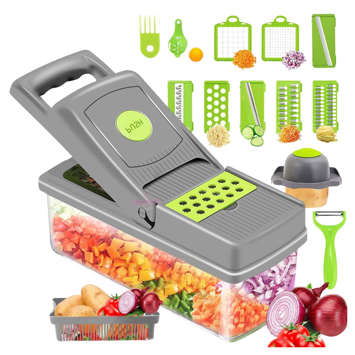 GENERICO - Multi Picador Vegetales 15 Pzs Cortador Verduras