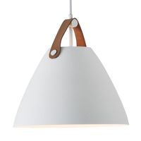 Lámpara colgante nórdica blanca eco cuero