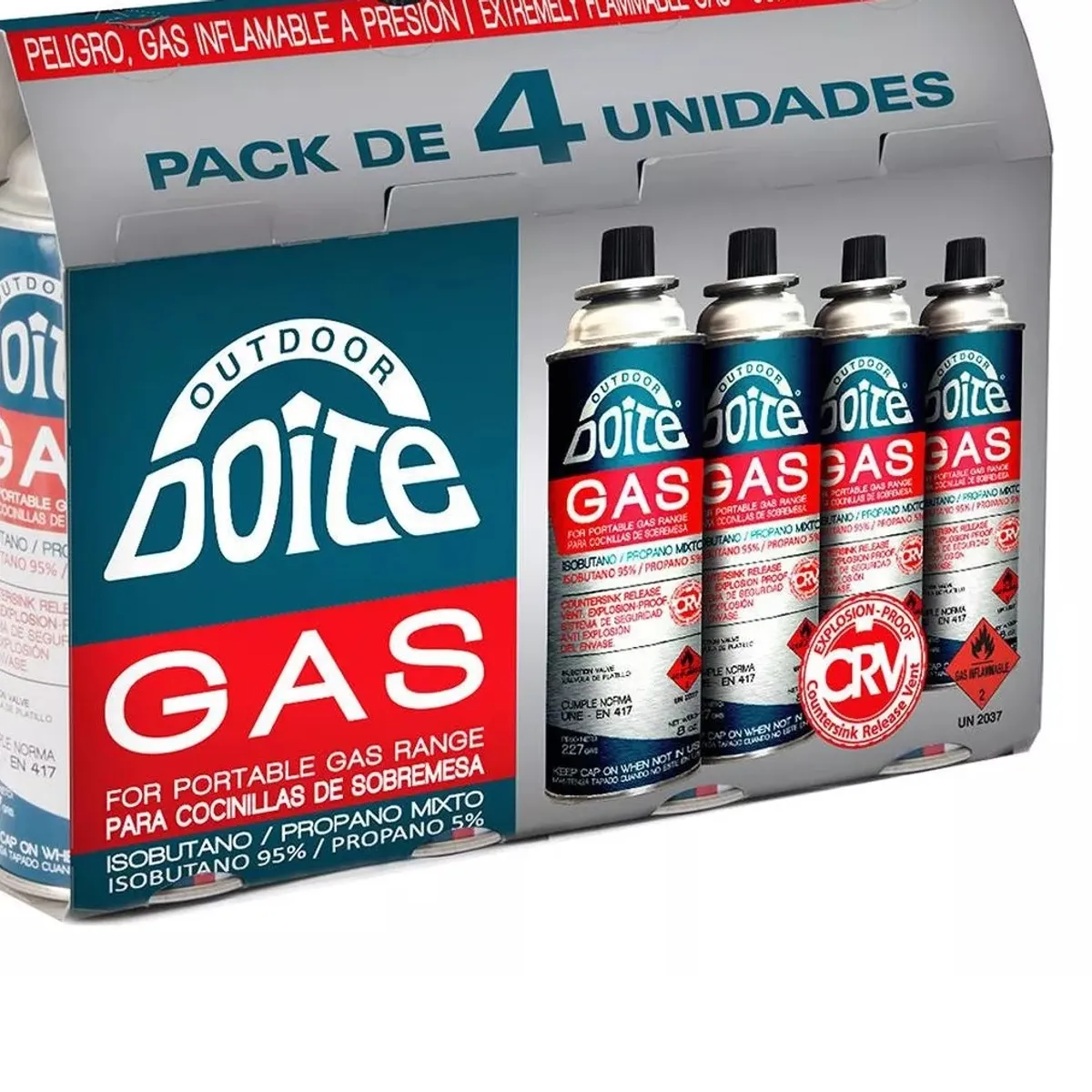 DOITE - Pack De Gas Para Cocinillas 4 Unidades