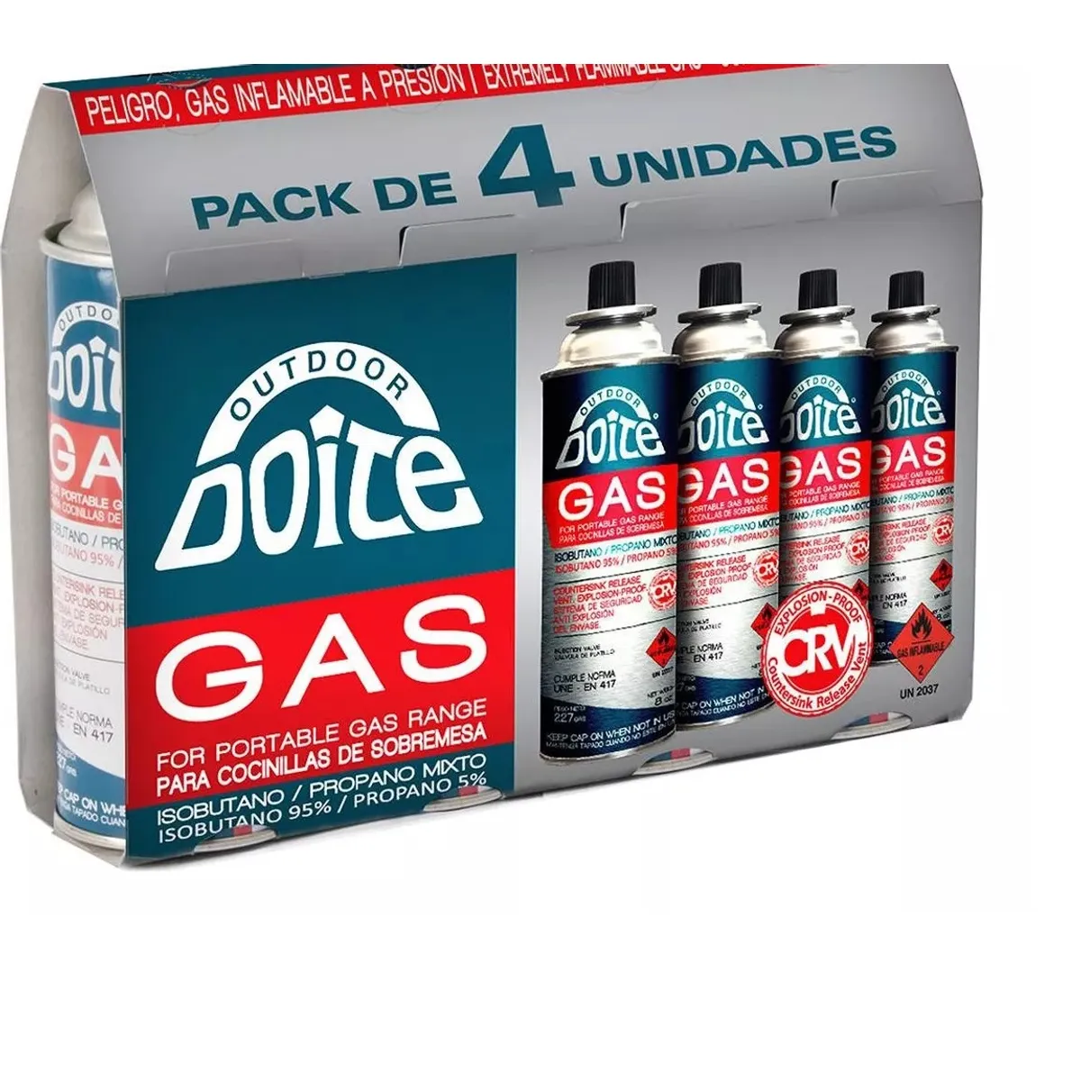 DOITE - Pack De Gas Para Cocinillas 4 Unidades