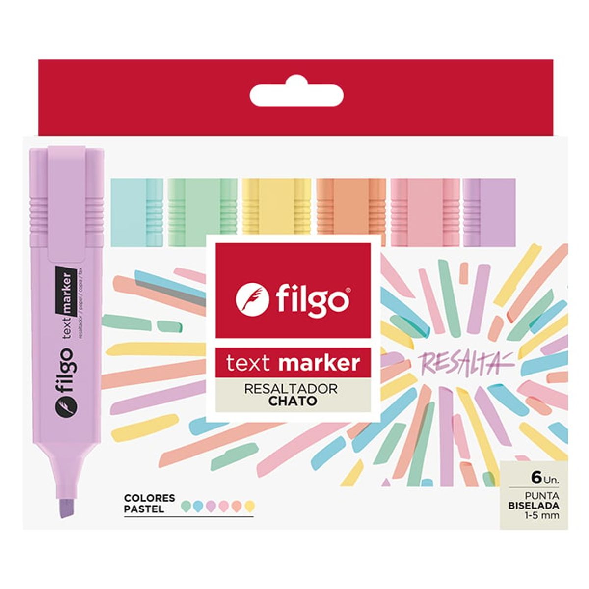 FILGO - Set 6 Destacadores Pastel Text Marker