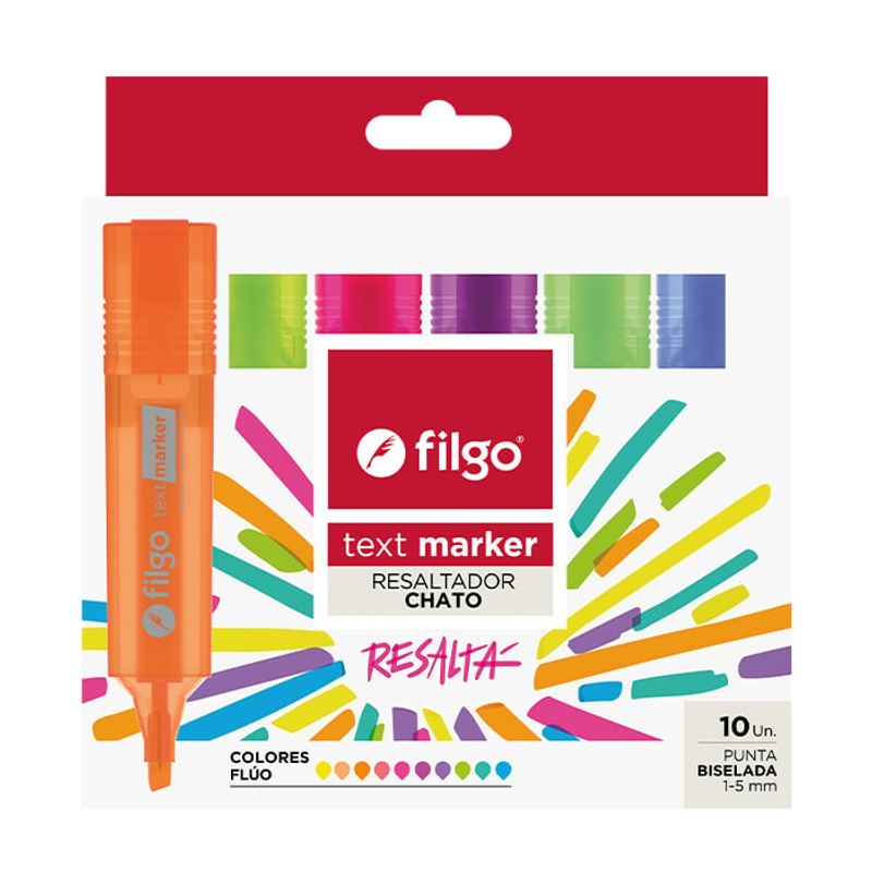 FILGO - Set 10 Destacadores Fluor Text Marker