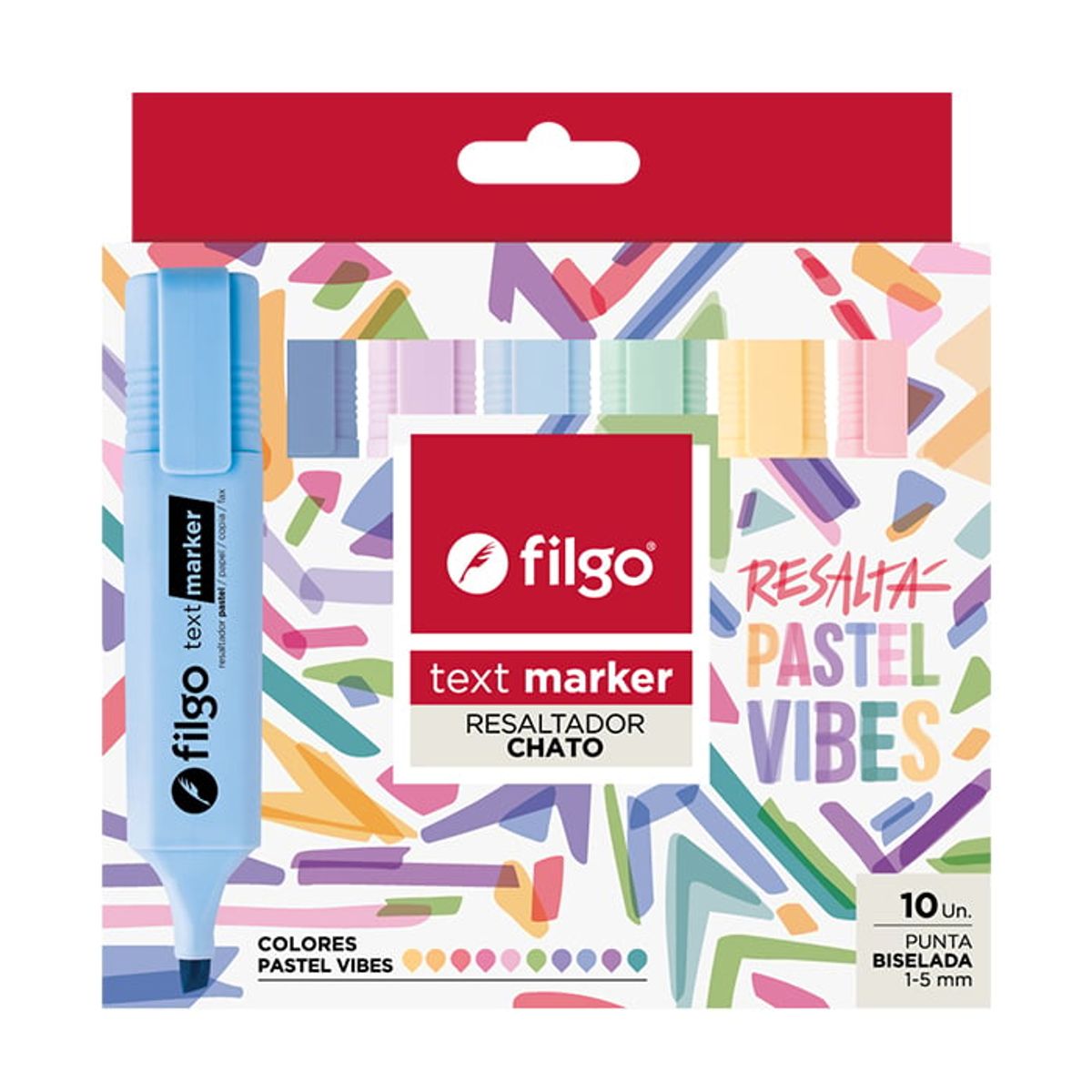 FILGO - Set 10 Destacadores Pastel Vibes Text Marker
