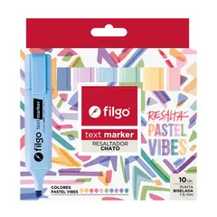 FILGO - Set 10 Destacadores Pastel Vibes Text Marker