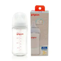 PIGEON - Mamadera Soft touch 240 ml VIDRIO 3m+