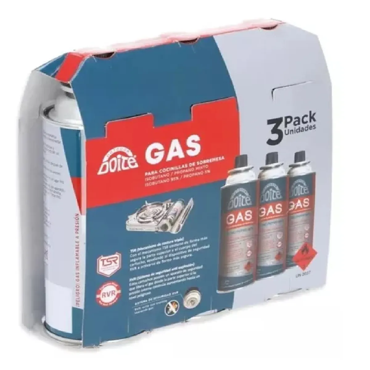 DOITE - Pack De Gas Doite 227 Grs, 3 Un