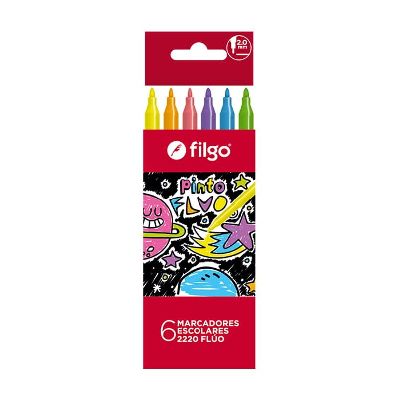 FILGO - Set 6 Marcadores Scripto Colores Fluor