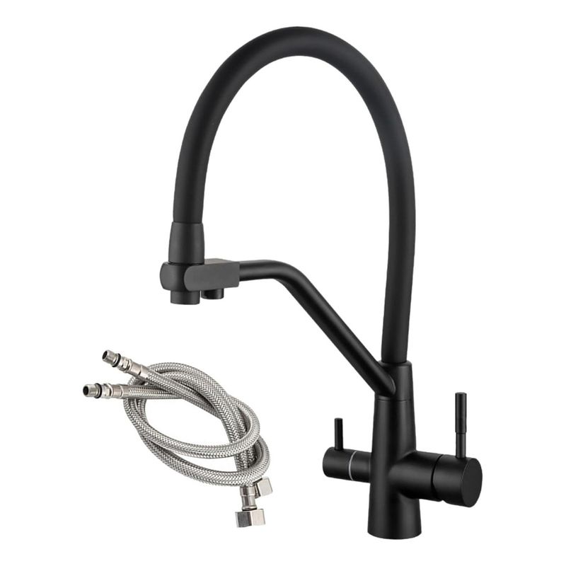 EVEREEN - Llave Lavaplatos Monomando Cocina Grifo 3 En 1 Con Tubería