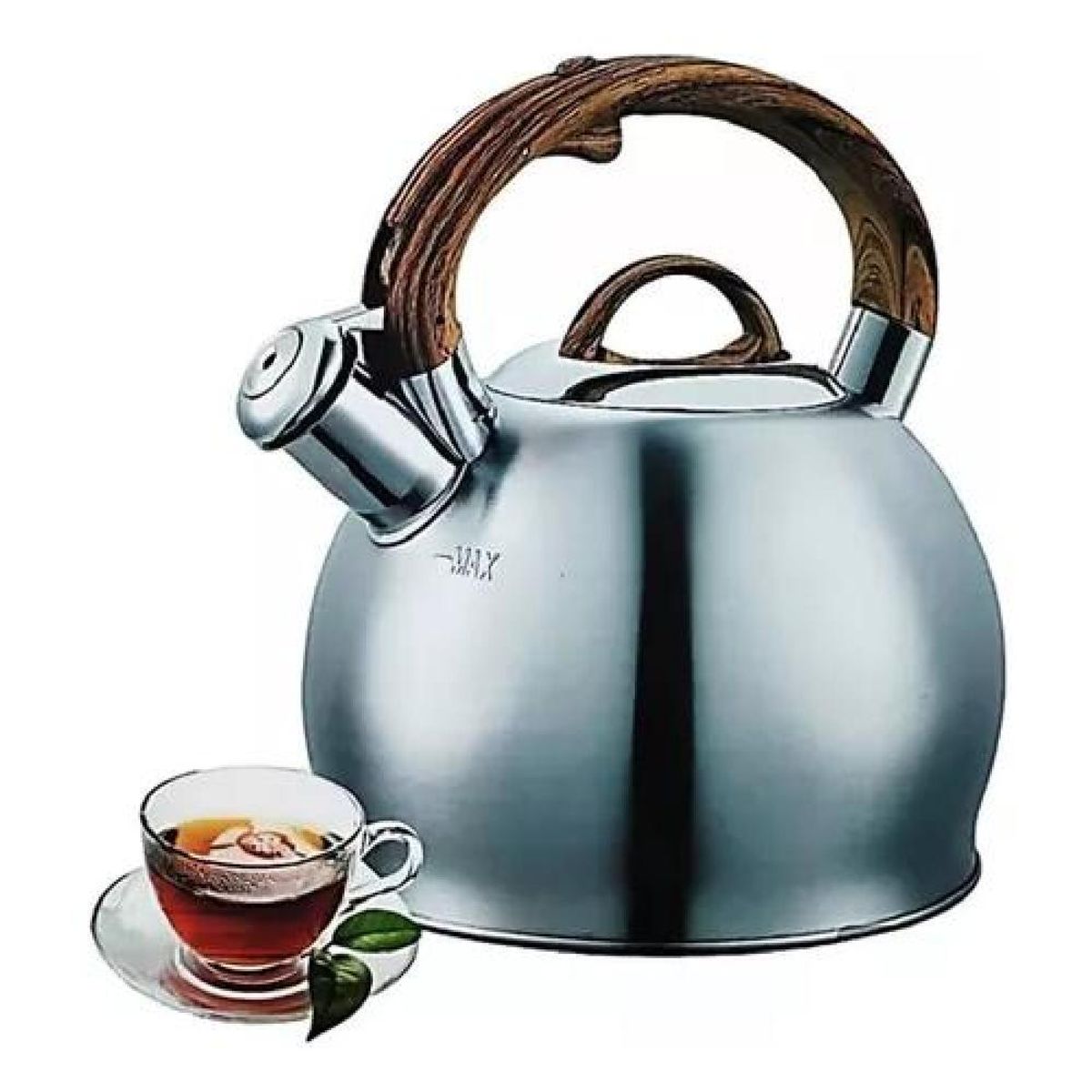 GENERICO - Tetera Con Silbato 2.5 lts Acero Inoxidable Color Plateado