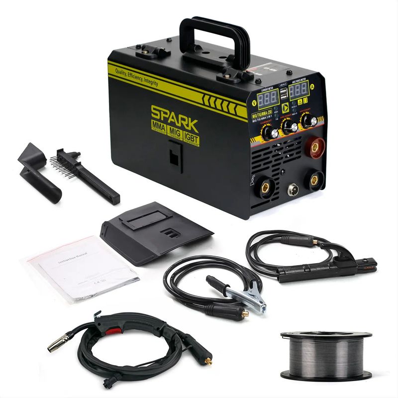 VERCI - Soldadora Mig Tig Arco 250a Sin Gas + Rollo De Alambre Flux